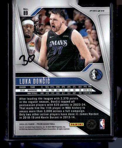 2024-25 Panini Prizm #89 Luka Doncic Prizms Pulsar