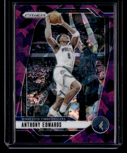 2024-25 Panini Prizm #100 Anthony Edwards Prizms Purple Ice #/149