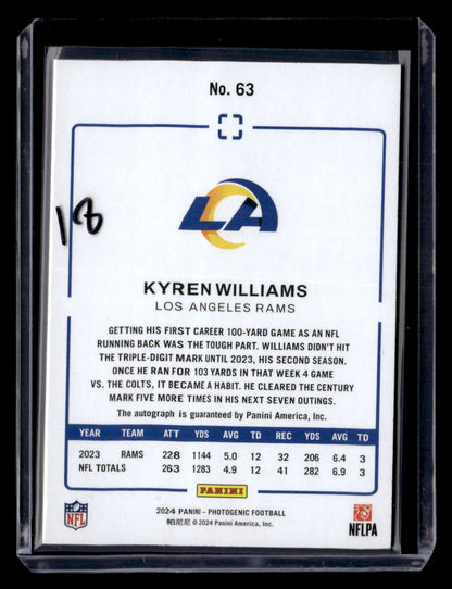 2024 Panini Photogenic #63 Kyren Williams Autographs