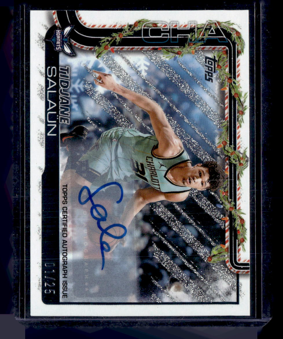 2025-26 Topps Holiday #H57 Tidjane Salaün Autographs Glitter