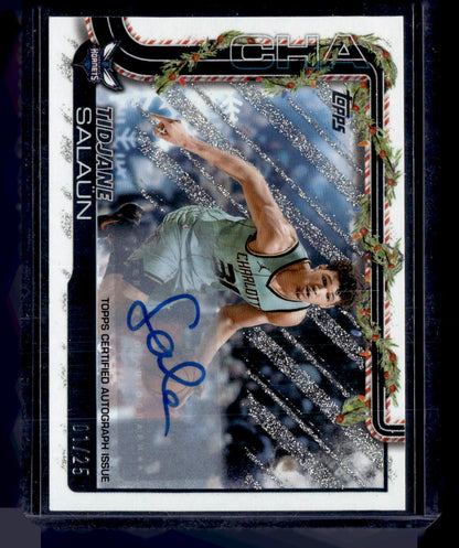 2025-26 Topps Holiday #H57 Tidjane Salaün Autographs Glitter