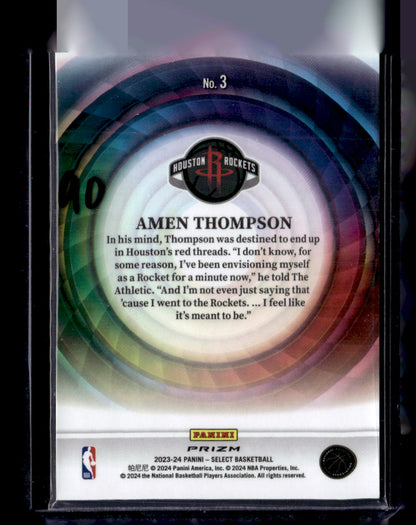 2023-24 Panini Select #3 Amen Thompson Color Wheel