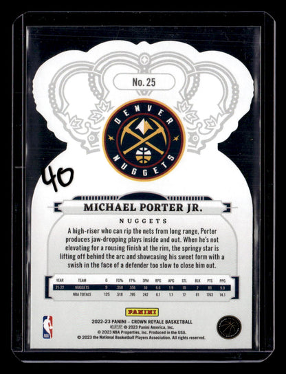 2022-23 Panini Crown Royale #25 Michael Porter Jr. Asia Gold #/8