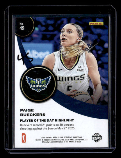 2025 Panini WNBA Player of the Day #49 Paige Bueckers Orange #/199