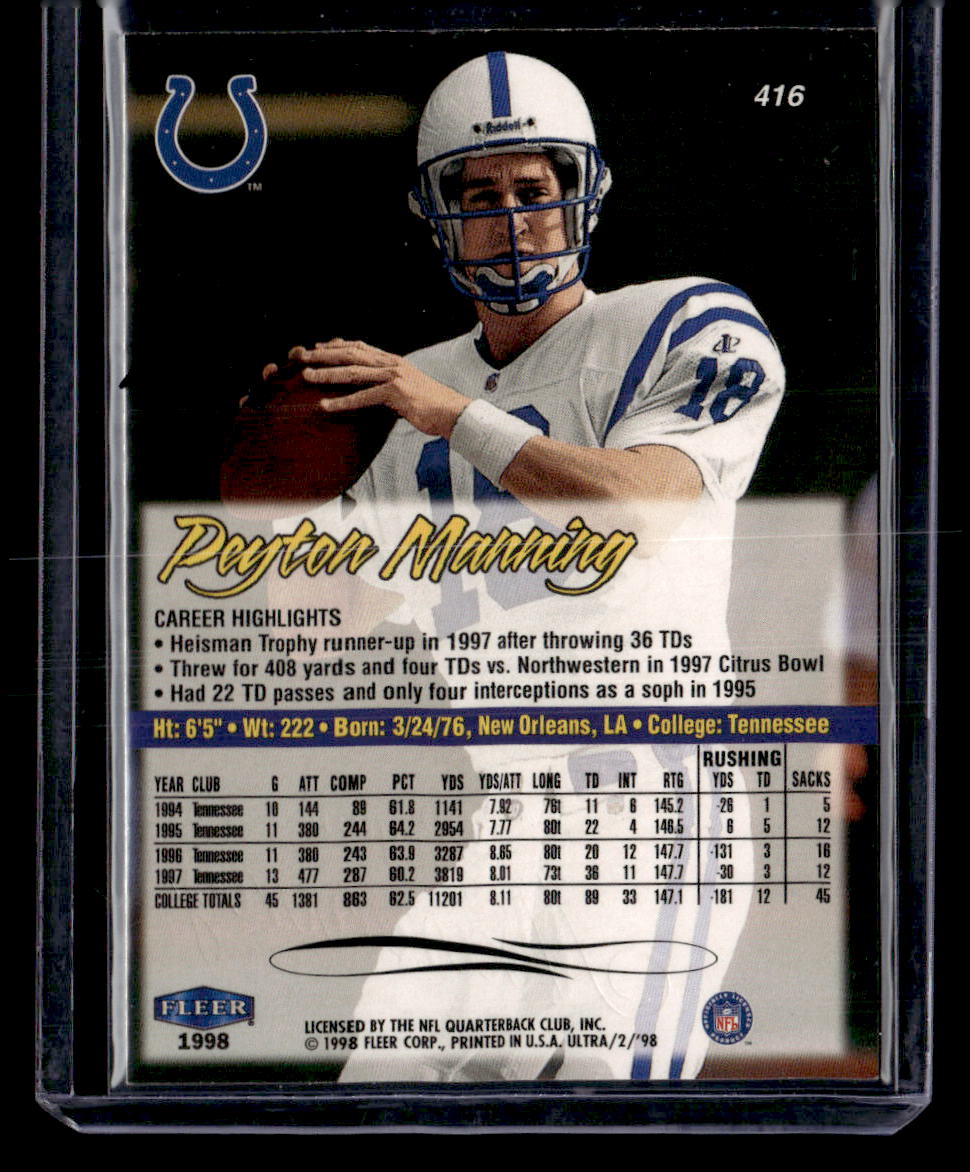 1998 Ultra #416 Peyton Manning
