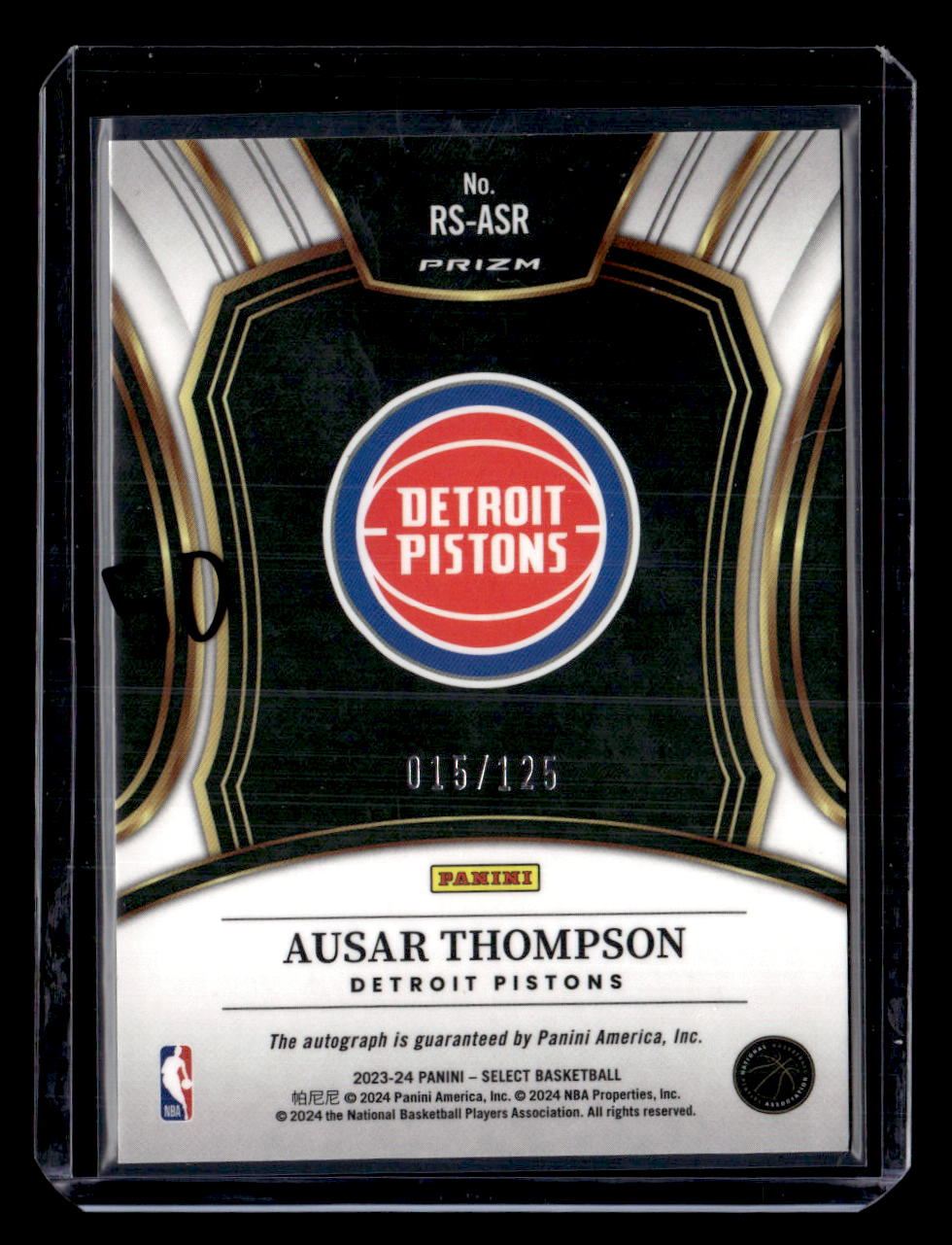 2023-24 Panini Select #RS-ASR Ausar Thompson Rookie Signatures #/125