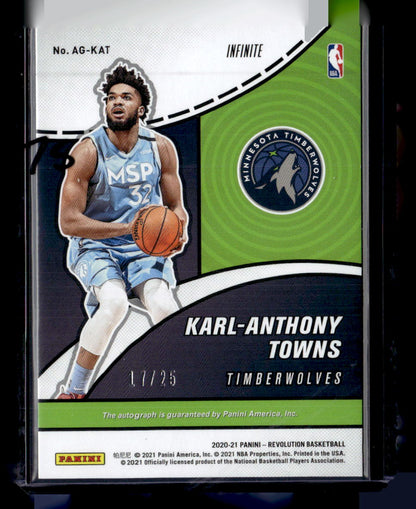 2020-21 Panini Revolution #AG-KAT Karl-Anthony Towns Autographs Infinite #/25