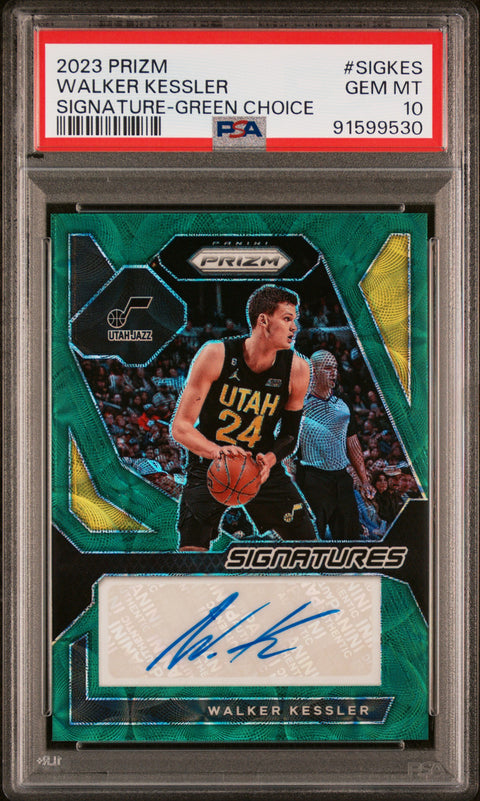 2023 Panini Prizm #SIGKES Walker Kessler Signature-Green Choice PSA 10 91599530