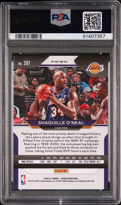 2020 Panini Prizm #207 Shaquille O'Neal Ruby Wave PSA 9 91407357