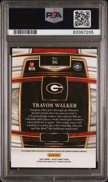 2022 Panini Select Draft Picks #86 Travon Walker Silver Prizm PSA 9 83387295