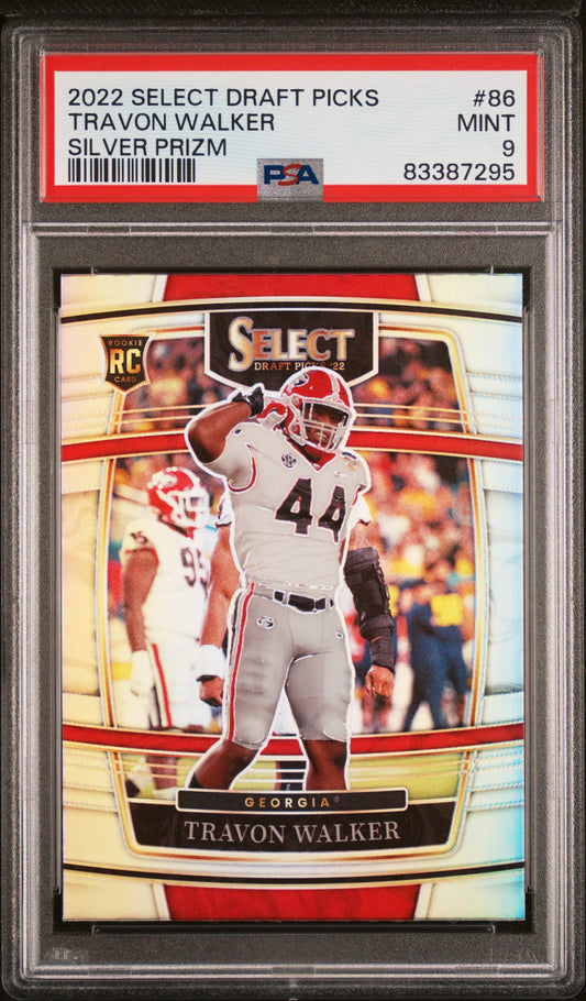2022 Panini Select Draft Picks #86 Travon Walker Silver Prizm PSA 9 83387295