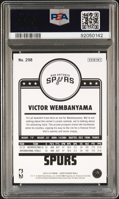 2023 Panini NBA Hoops #298 Victor Wembanyama PSA 9 92050142