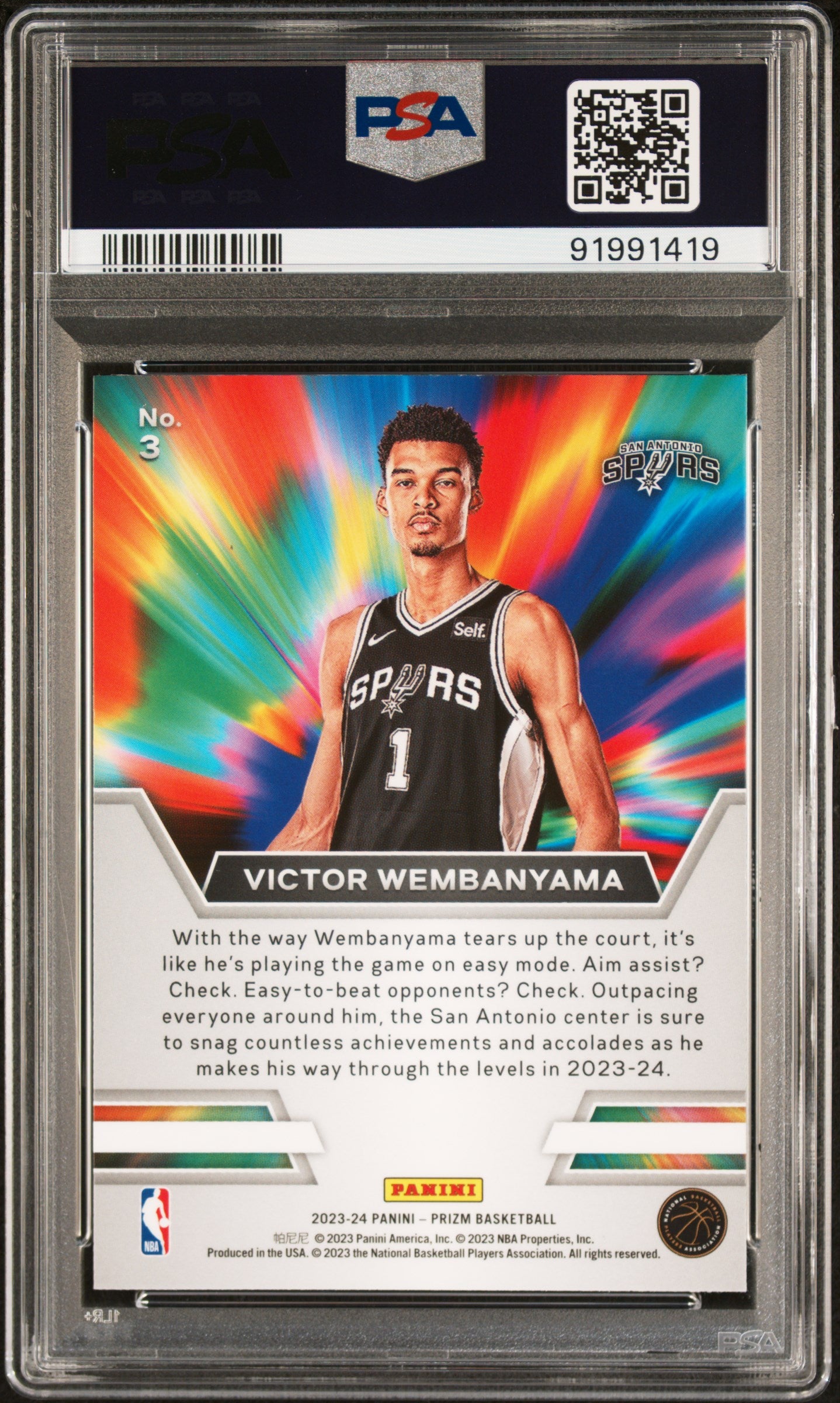 2023 Panini Prizm #3 Victor Wembanyama Instant Impact PSA 9 91991419