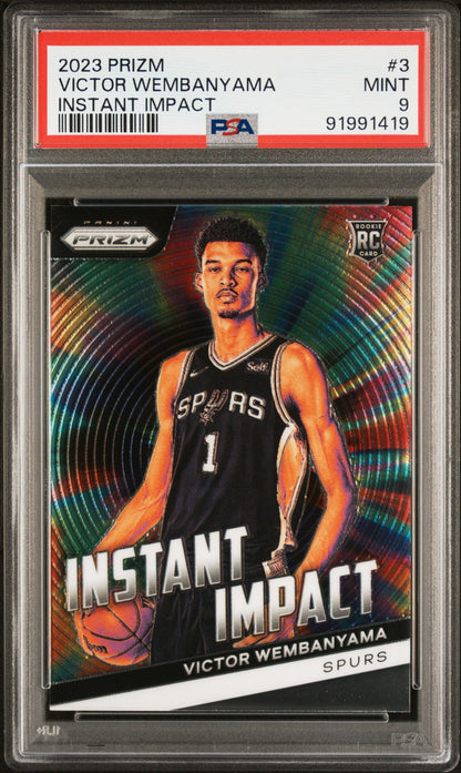 2023 Panini Prizm #3 Victor Wembanyama Instant Impact PSA 9 91991419