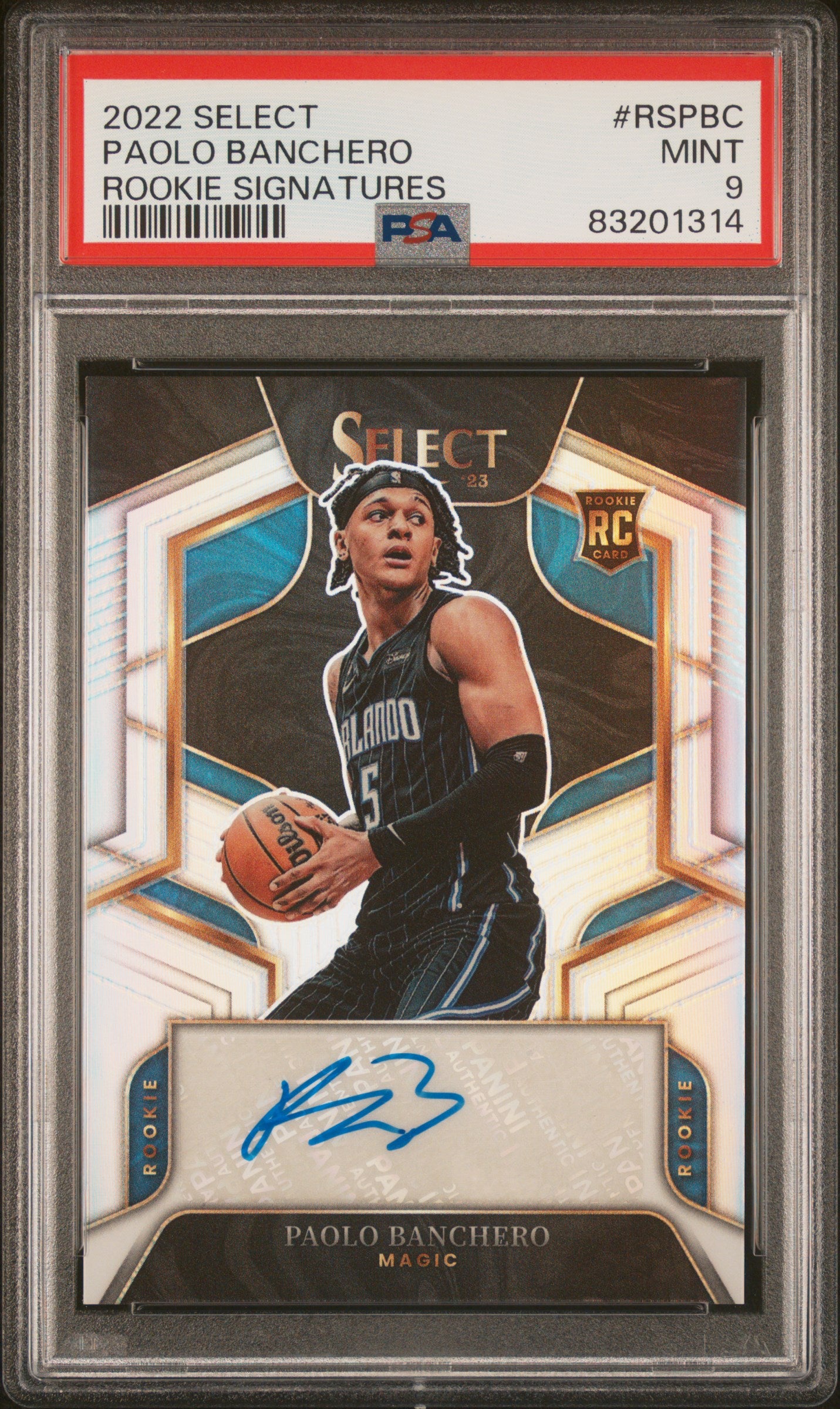 2022 Panini Select Rookie Signatures #RSPBC Paolo Banchero PSA 9 83201314