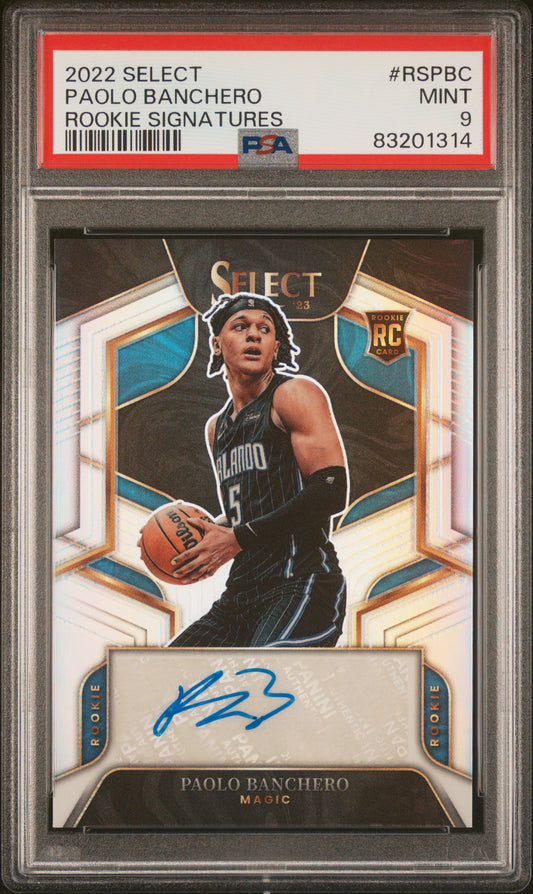 2022 Panini Select Rookie Signatures #RSPBC Paolo Banchero PSA 9 83201314