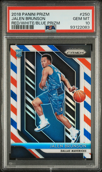 2018 Panini Prizm #250 Jalen Brunson Red/White/Blue Prizm PSA 10 93122083