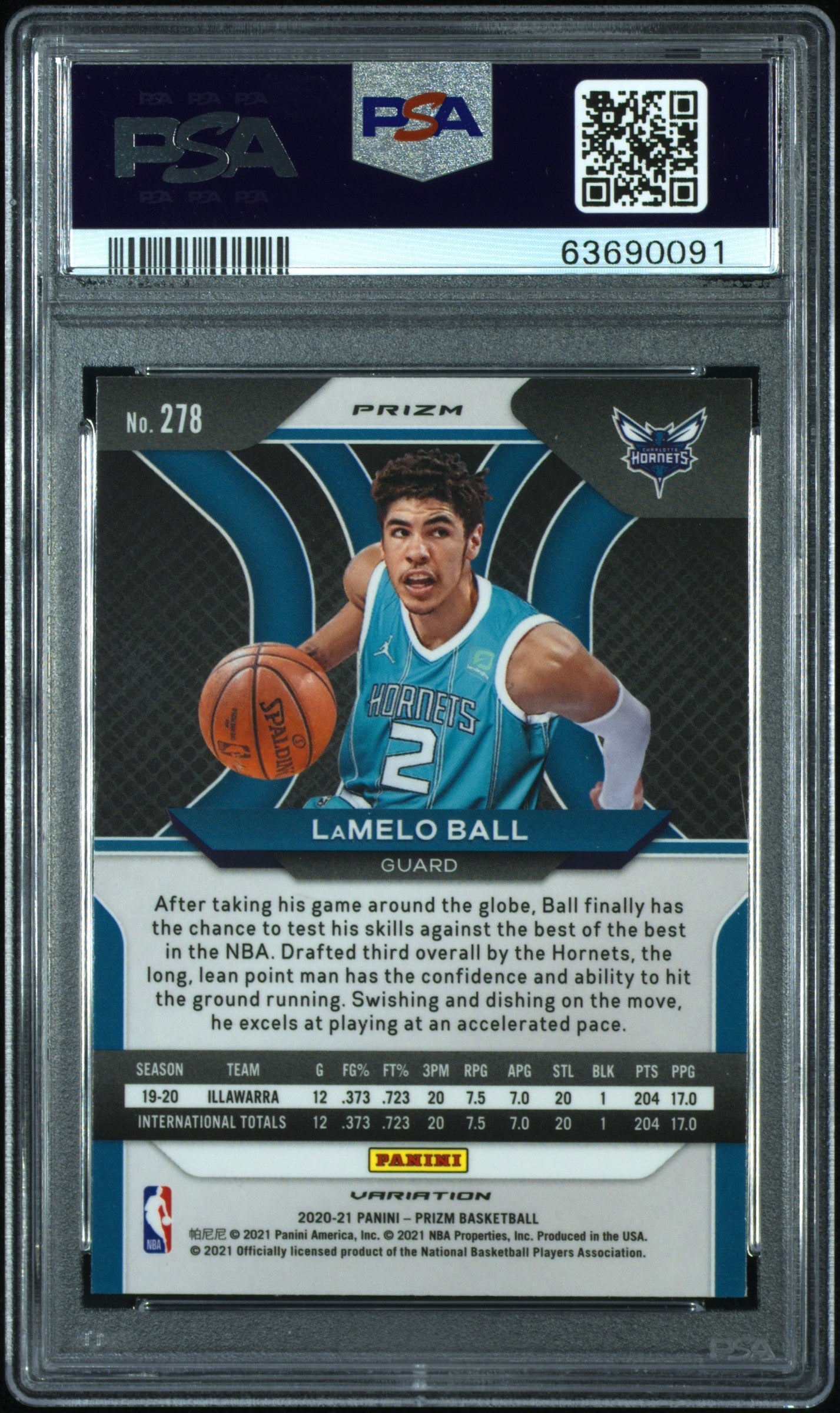 2020 Panini Prizm #278 Lamelo Ball Variation-Fast Break PSA 9 63690091