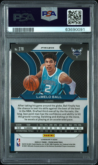 2020 Panini Prizm #278 Lamelo Ball Variation-Fast Break PSA 9 63690091