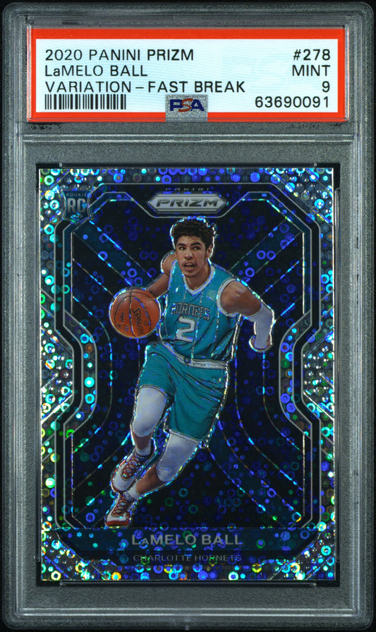 2020 Panini Prizm #278 Lamelo Ball Variation-Fast Break PSA 9 63690091