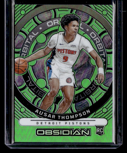 2023-24 Panini Obsidian #30 Ausar Thompson Orbital Electric Green Flood #/25