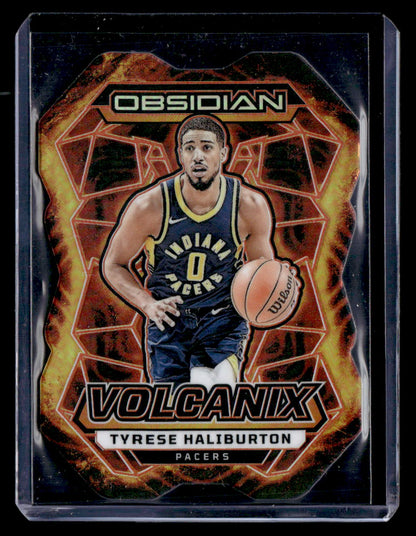 2023-24 Panini Obsidian #8 Tyrese Haliburton Volcanix
