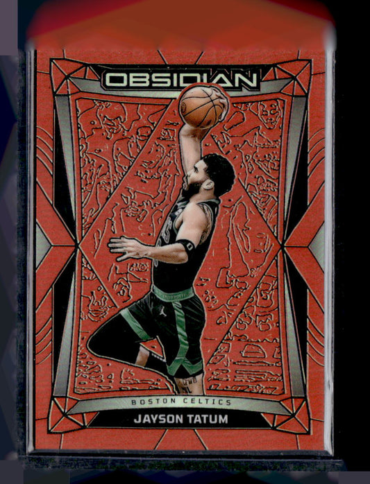 2023-24 Panini Obsidian #113 Jayson Tatum Electric Etch Orange Flood #/99