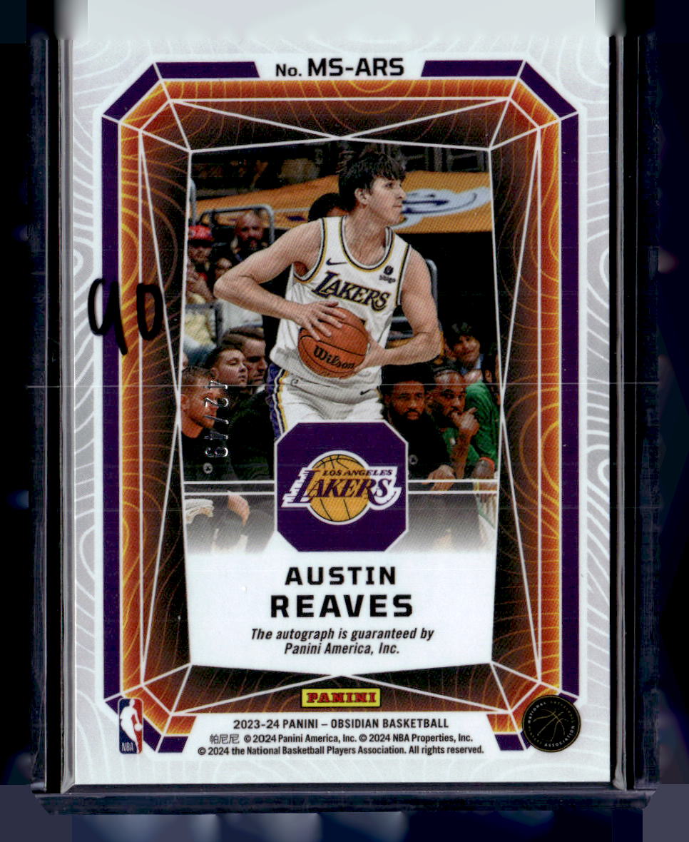 2023-24 Panini Obsidian #MS-ARS Austin Reaves Magmatic Auto Purple Flood #/49