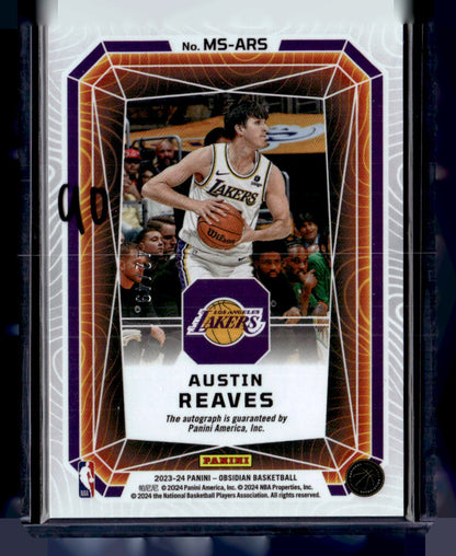 2023-24 Panini Obsidian #MS-ARS Austin Reaves Magmatic Auto Purple Flood #/49