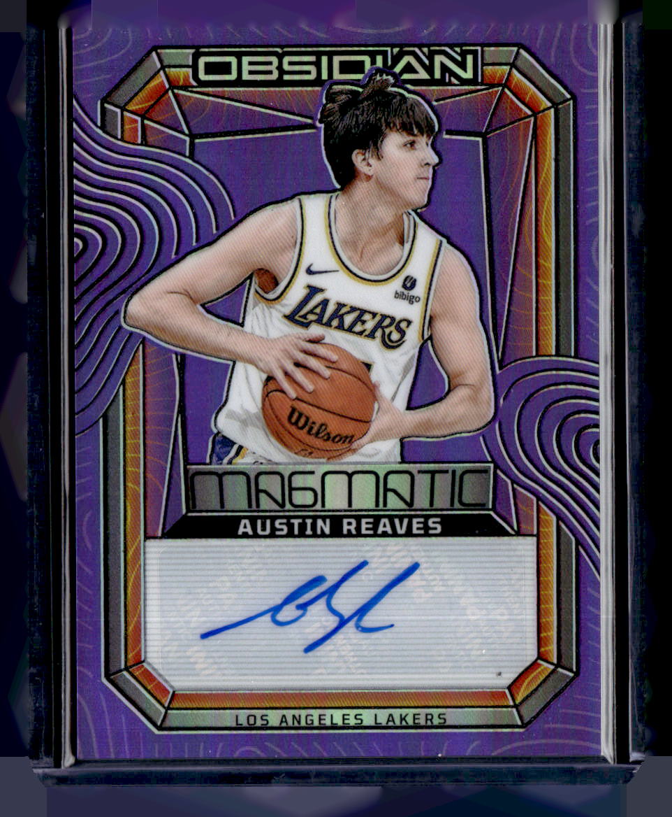 2023-24 Panini Obsidian #MS-ARS Austin Reaves Magmatic Auto Purple Flood #/49