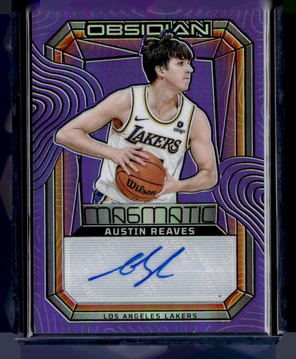 2023-24 Panini Obsidian #MS-ARS Austin Reaves Magmatic Auto Purple Flood #/49