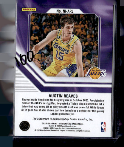 2023-24 Panini Contenders #NI-ARL Austin Reaves NBA Ink Autographs #/99