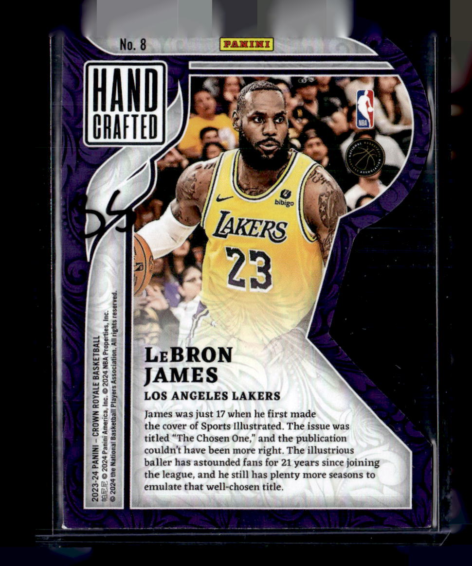 2023-24 Panini Crown Royale #8 LeBron James Hand Crafted International Red