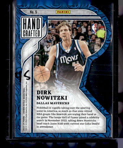 2023-24 Panini Crown Royale #5 Dirk Nowitzki Hand Crafted Red #/49