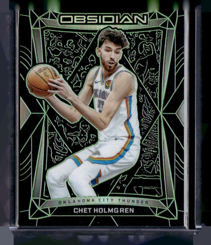 2023-24 Panini Obsidian #30 Chet Holmgren Electric Etch Green #/25