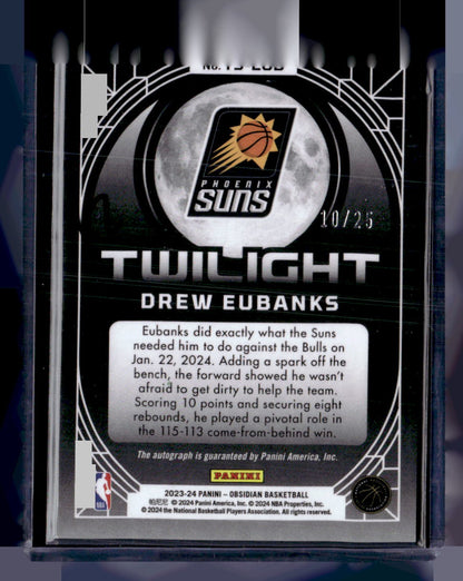 2023-24 Panini Obsidian #TS-EUB Drew Eubanks Twilight Signatures Etch Green #/25