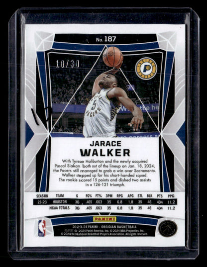 2023-24 Panini Obsidian #187 Jarace Walker Electric Etch Blue #/30