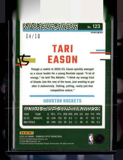 2023-24 Donruss Optic #123 Tari Eason Fast Break Gold #/10