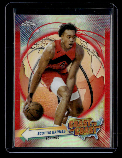 2023-24 Topps Chrome #CC-27 Scottie Barnes Coast to Coast Refractors Red #/5