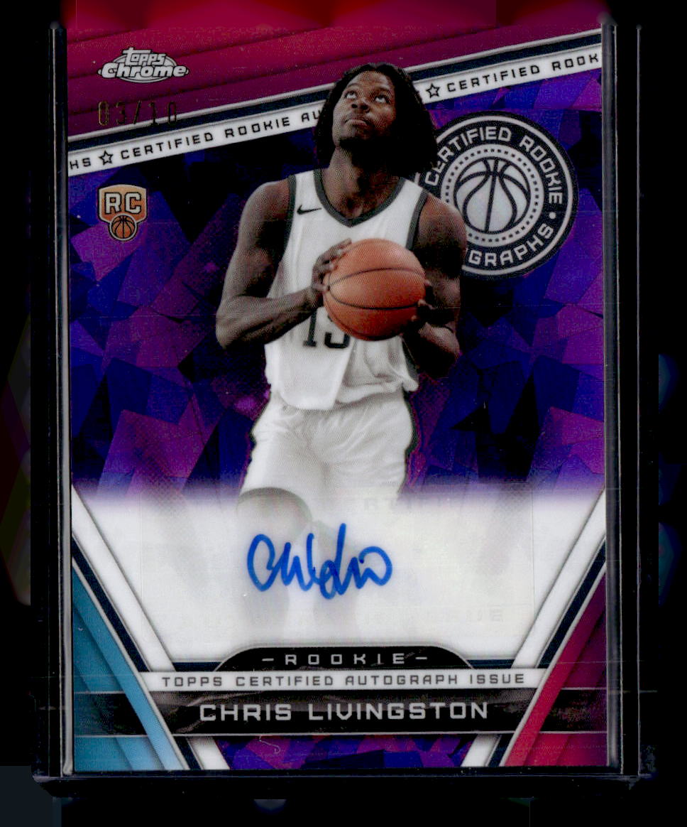 2023-24 Topps Chrome Sapphire Edition #CRA-CL Chris Livingston Rookie Auto #/10