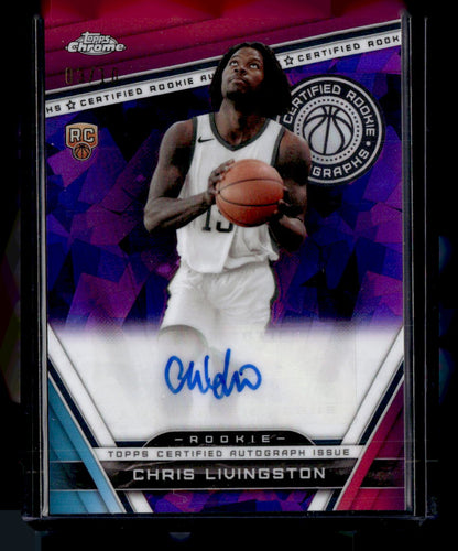 2023-24 Topps Chrome Sapphire Edition #CRA-CL Chris Livingston Rookie Auto #/10