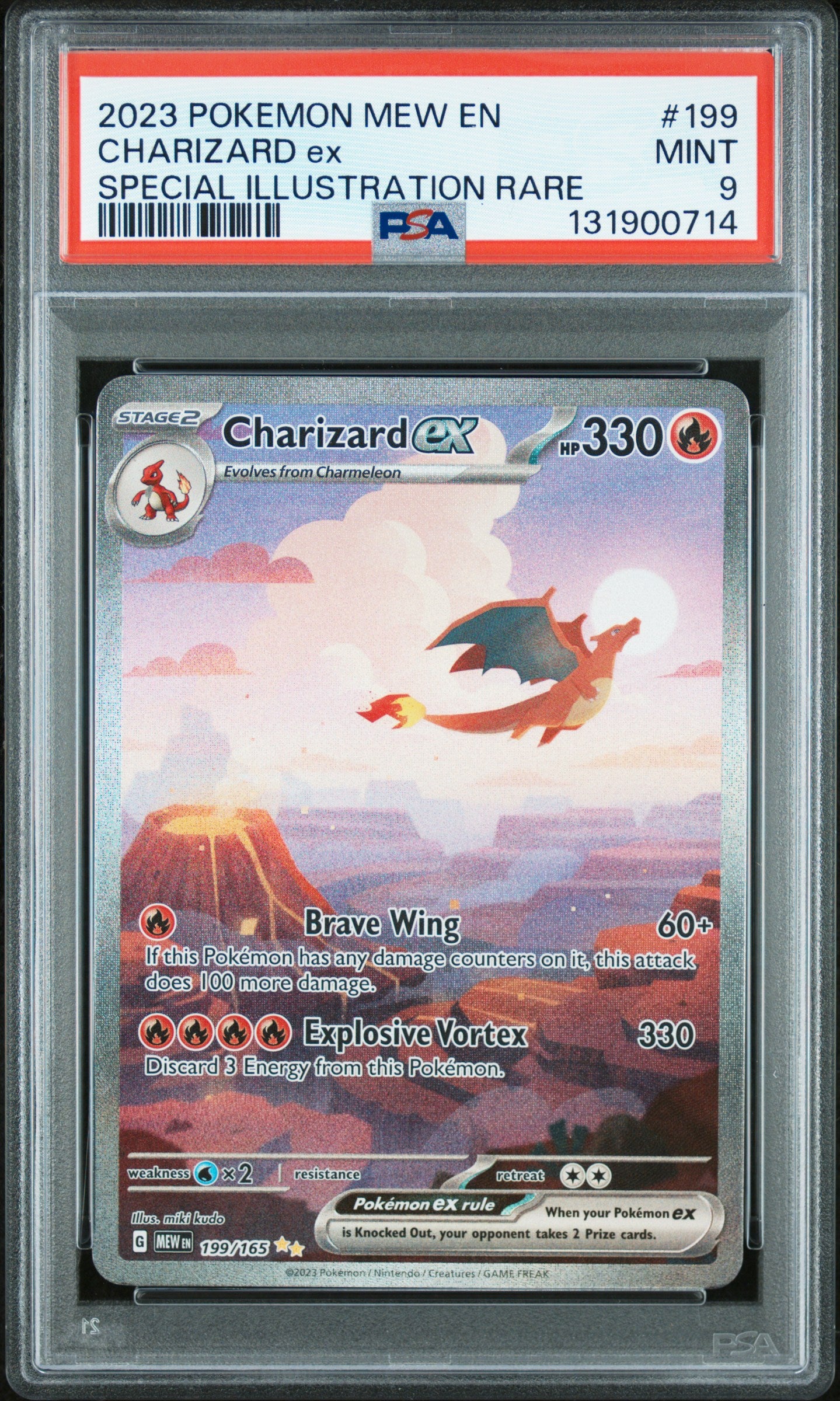 2023 Pokemon Mew En-151 #199 Charizard Ex Special Illustration Rare PSA 9