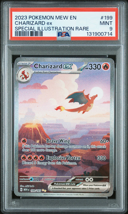 2023 Pokemon Mew En-151 #199 Charizard Ex Special Illustration Rare PSA 9