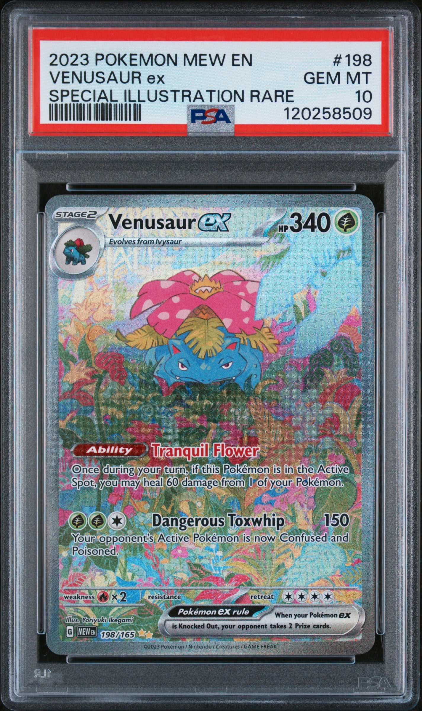 2023 Pokemon Mew En-151 #198 Venusaur Ex Special Illustration Rare PSA 10