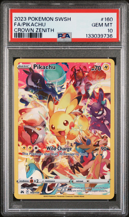 2023 Pokemon Sword And Shield Crown Zenith #160 Fa/Pikachu Crown Zenith PSA 10