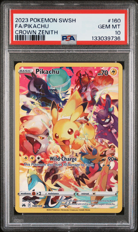 2023 Pokemon Sword And Shield Crown Zenith #160 Fa/Pikachu Crown Zenith PSA 10