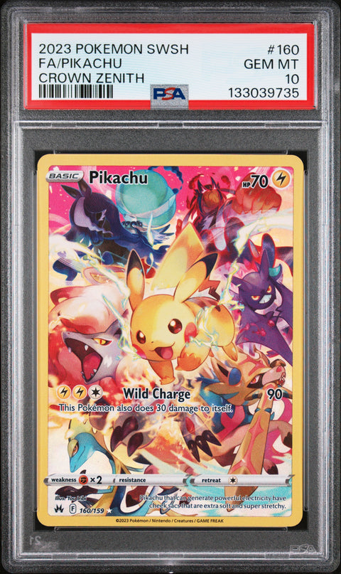 2023 Pokemon Sword And Shield Crown Zenith #160 Fa/Pikachu Crown Zenith PSA 10
