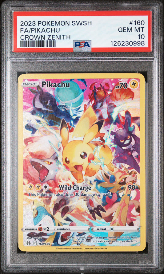 2023 Pokemon Sword And Shield Crown Zenith #160 Fa/Pikachu Crown Zenith PSA 10