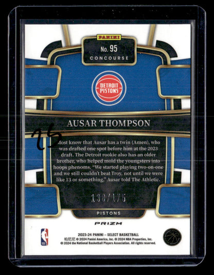 2023-24 Panini Select #95 Ausar Thompson Purple Flash Prizms #/175