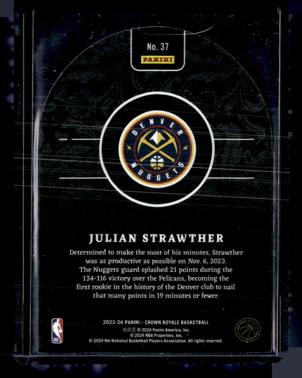 2023-24 Panini Crown Royale #37 Julian Strawther Rookie Royalty Silver #/18